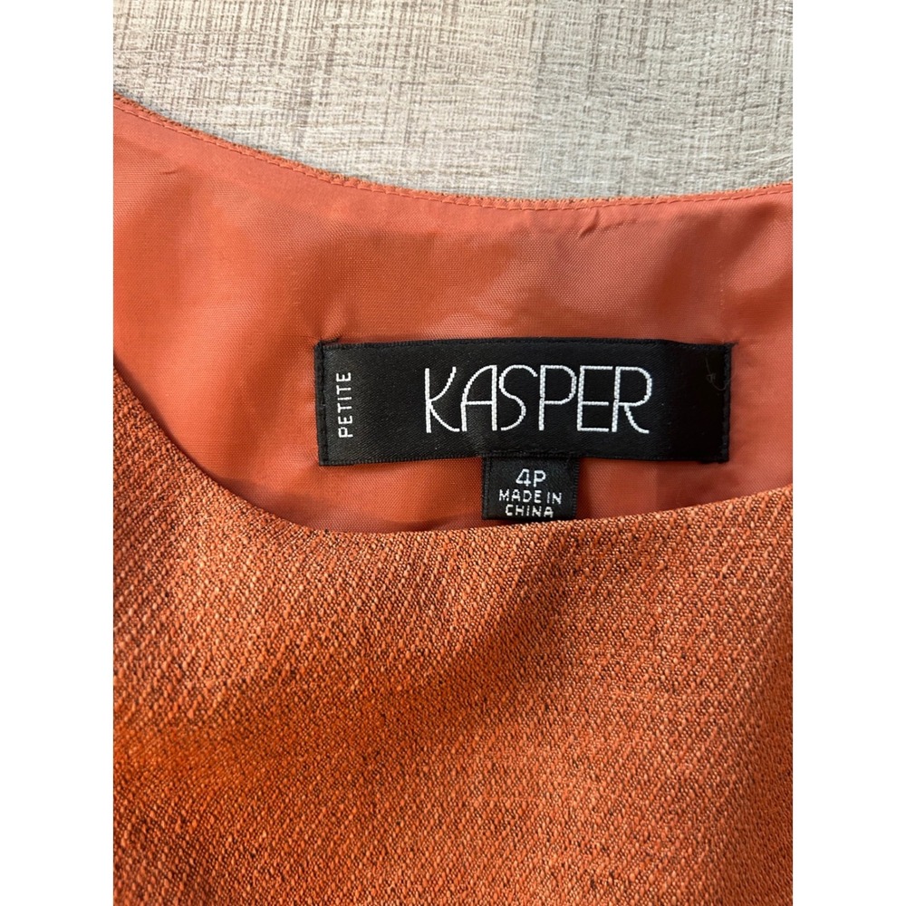 Kasper Petite Burnt Orange Textured Sleeveless Shell Blouse Top Size 4P - Picture 2 of 5